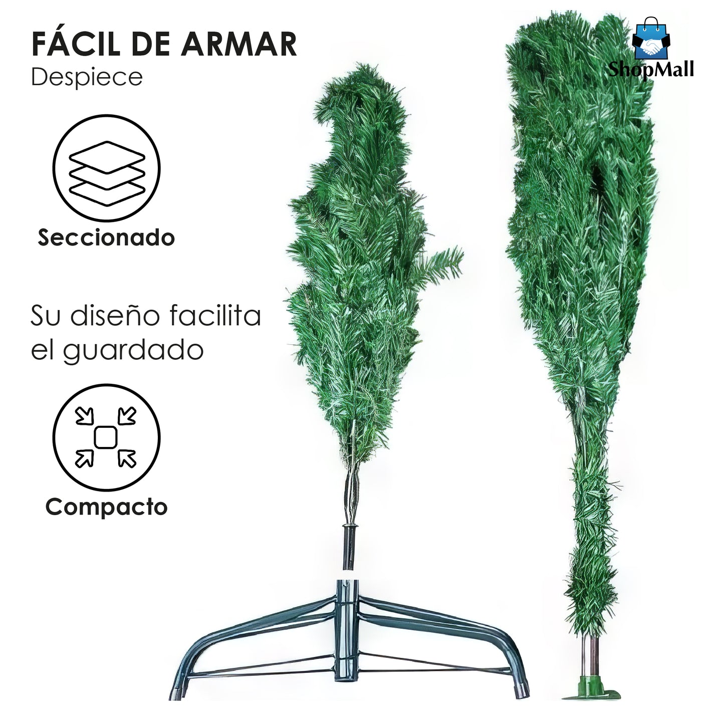 Paquete de 6 Árboles De Navidad 160cm De Altura Color Verde