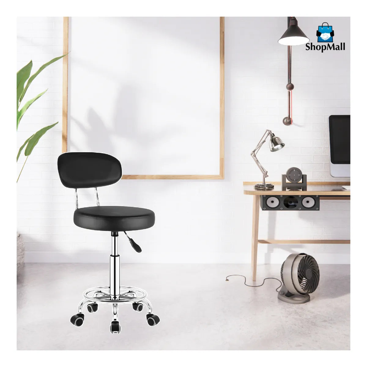 6 Silla Banco Taburete Oficina 360° Ajustable Con Respaldo por Mayoreo