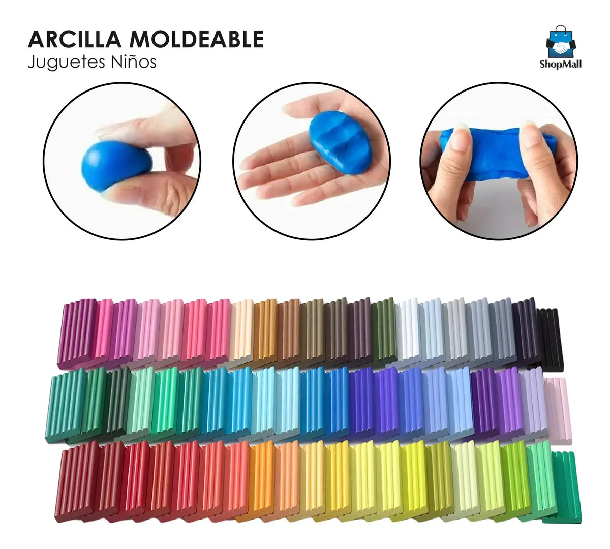 8 Kits de Arcilla Polimérica Moldeable con 70pcs Niños Juguete por Mayoreo