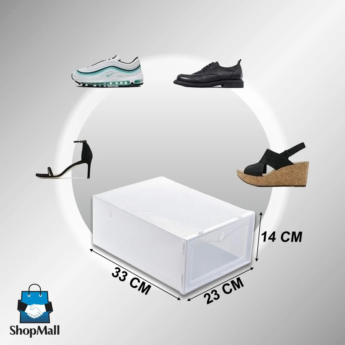8 Kits de 12 Cajas Organizadoras Para Zapatos Apilable por Mayoreo