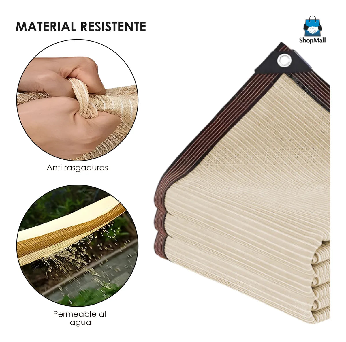 12 Malla Sombra Exteriores Con Cuerda 4x3 Mts Bloqueo Uv por Mayoreo