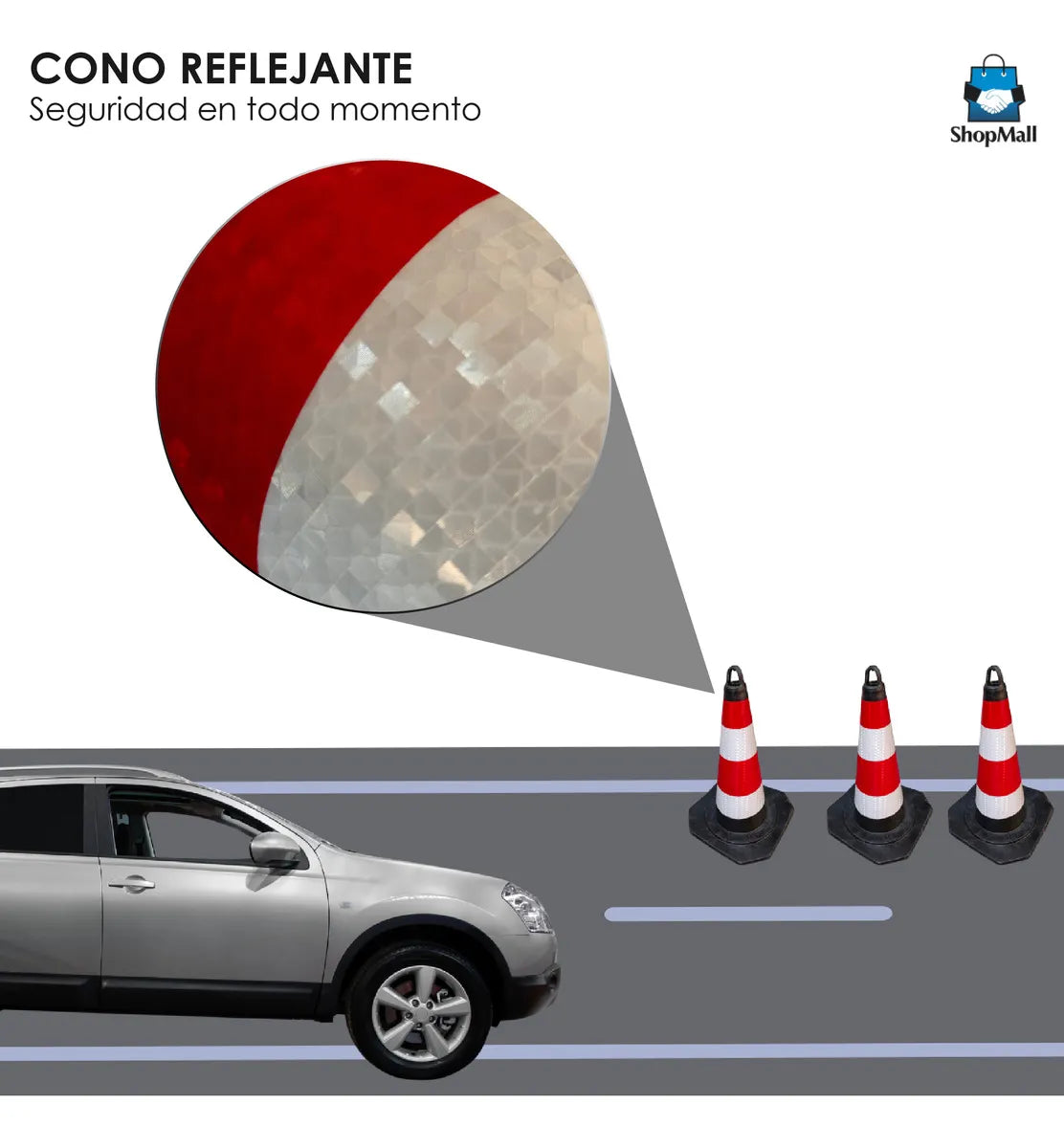 15 Conos De Goma Transito Seguridad Reflejante Vial Señalización Color Rojo