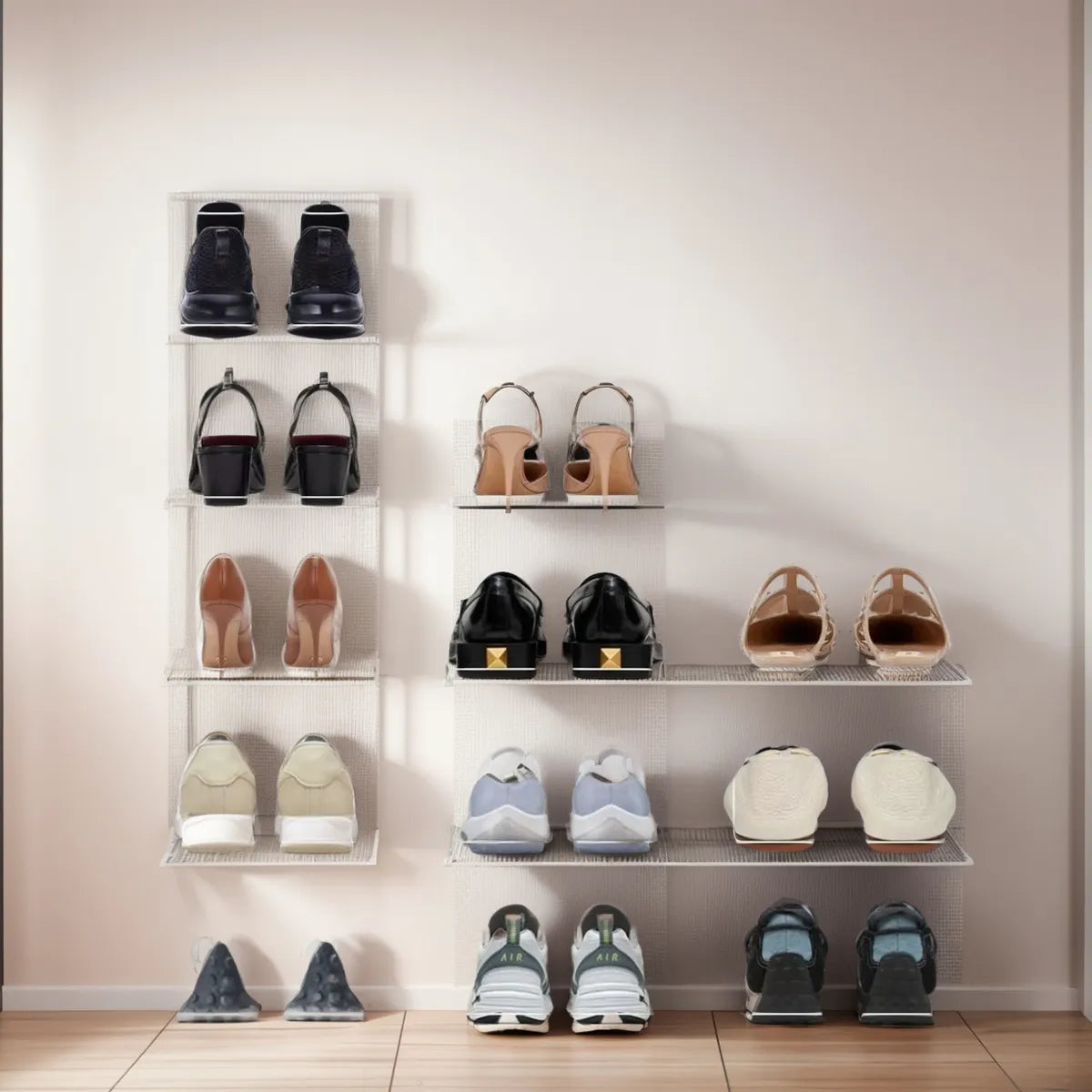 8 Kits de 12 Cajas Organizadoras Para Zapatos Apilable por Mayoreo