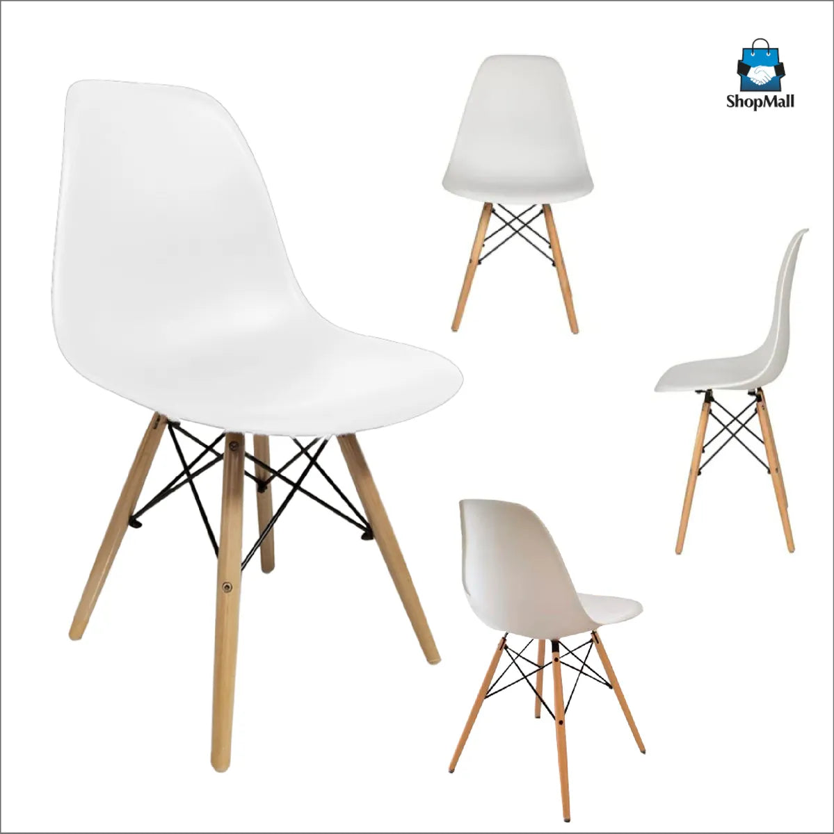 20 Sillas Eames de Madera para Cafetería, Hogar y Jardín por Mayoreo