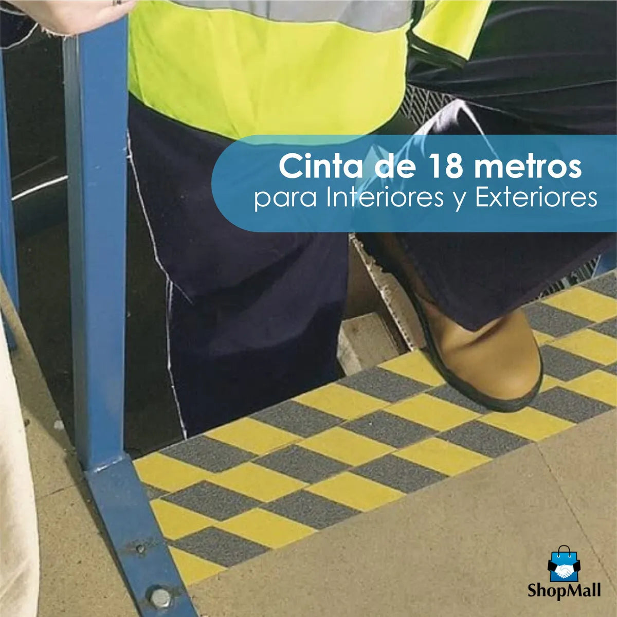 36 piezas Cinta Antiderrapante Adhesiva Piso Seguridad 18mts Amarilla por Mayoreo