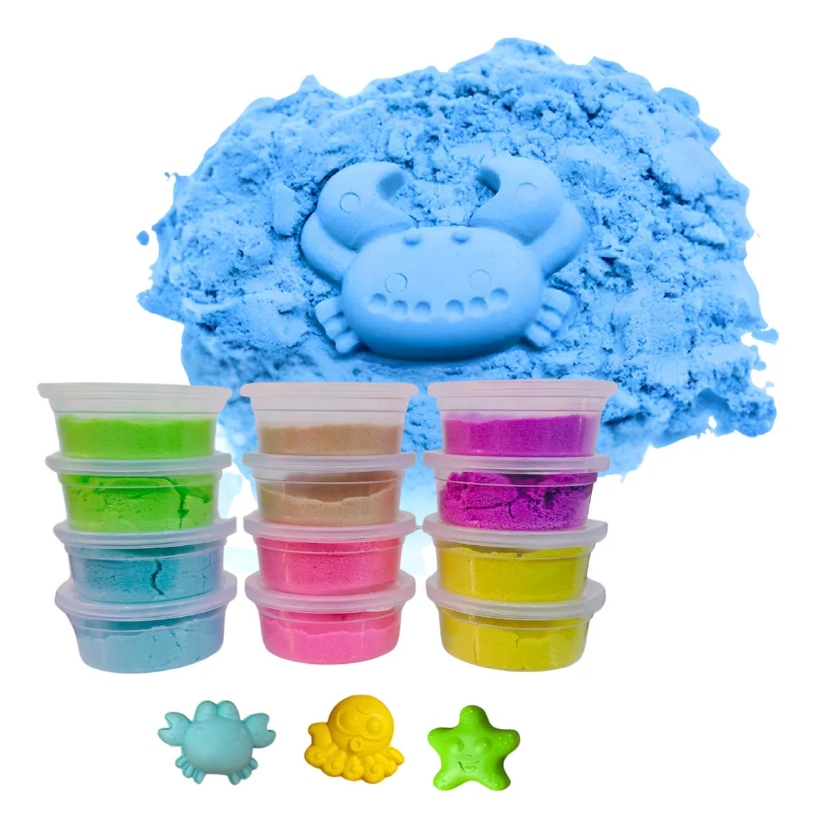 48 Kits de Arena Mágica Moldeable 6 Colores Didáctico por Mayoreo