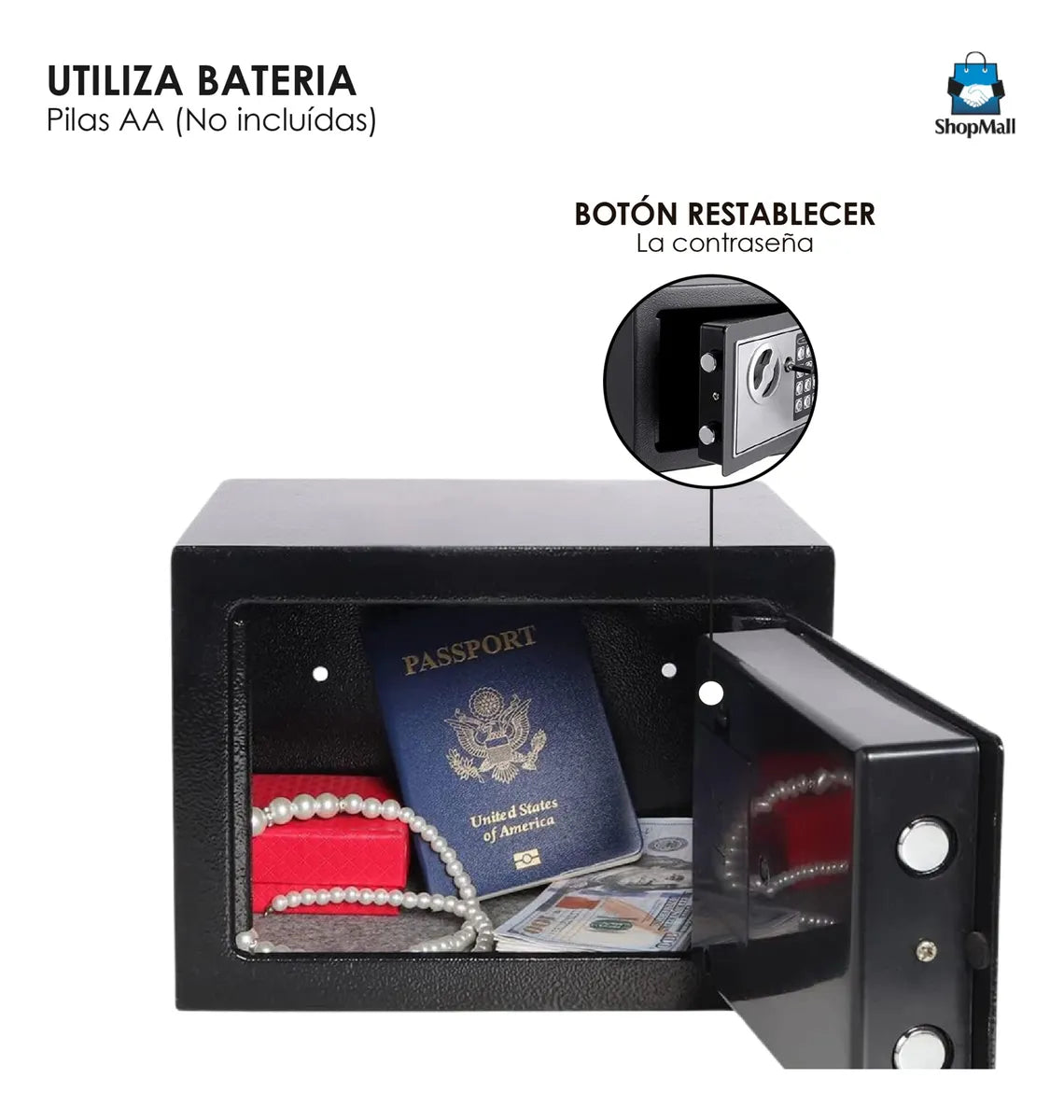 50 Cajas Fuerte De Seguridad Electrónica Codigo Digital Y Llave por Mayoreo