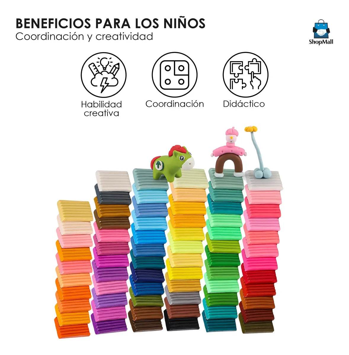 8 Kits de Arcilla Polimérica Moldeable con 70pcs Niños Juguete por Mayoreo
