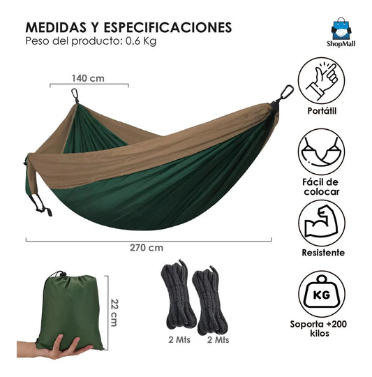 25 Hamacas Algodón Para Exterior Jardín Camping Portátil por Mayoreo