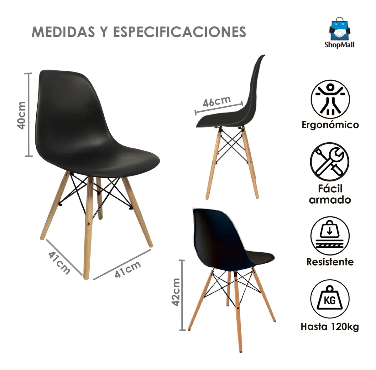 20 Sillas Eames de Madera para Cafetería, Hogar y Jardín por Mayoreo