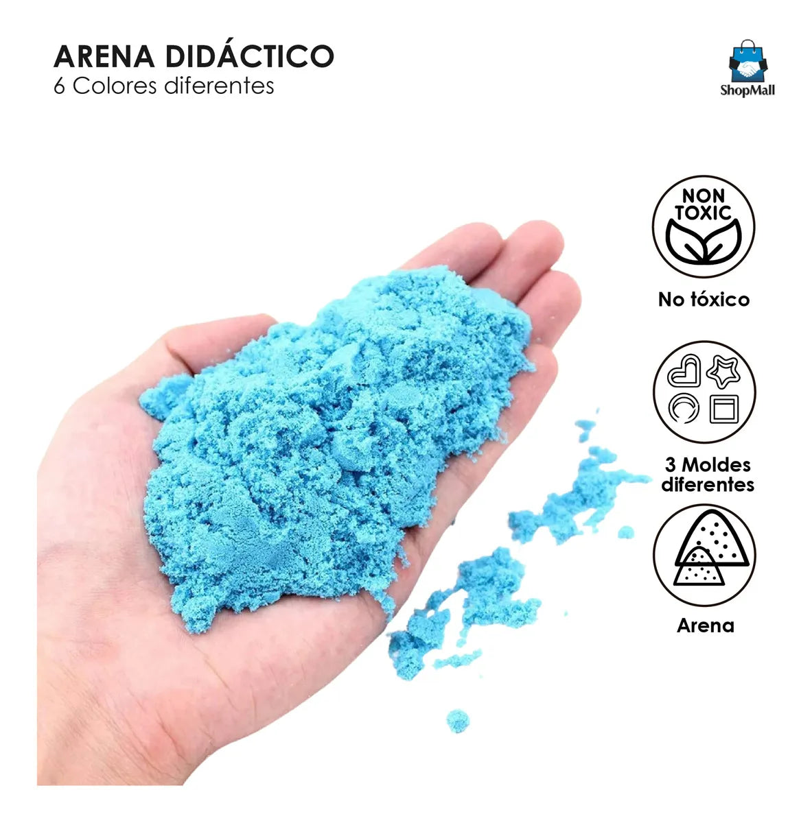 48 Kits de Arena Mágica Moldeable 6 Colores Didáctico por Mayoreo