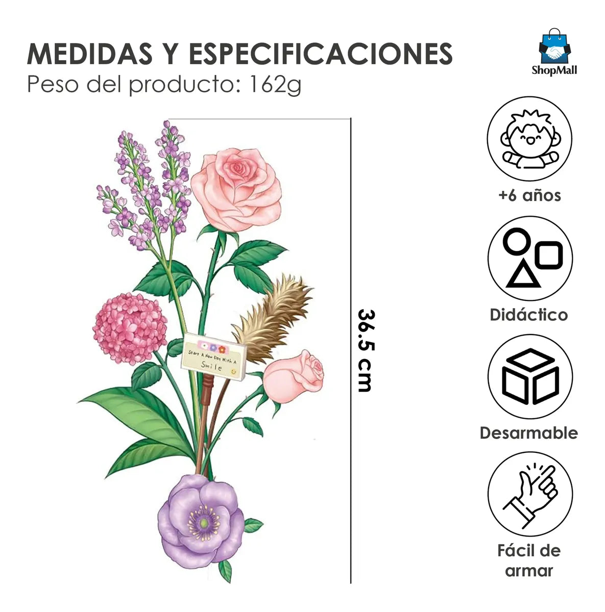 48 Bloques De Flores Artificiales Para Armar 547pzs por Mayoreo