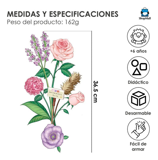 48 Bloques De Flores Artificiales Para Armar 547pzs por Mayoreo