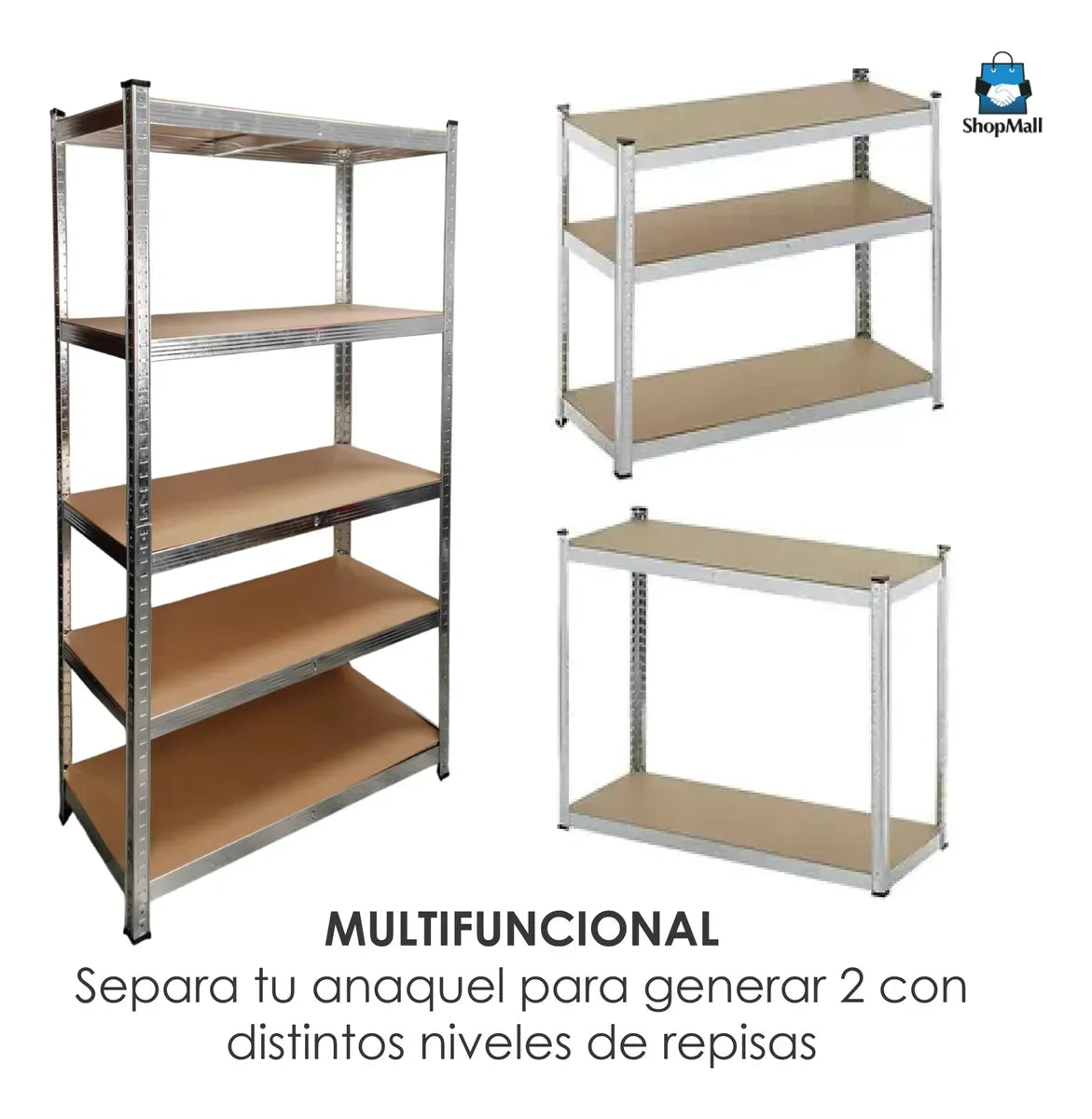 12 Estantes Metálico Anaquel Organizador Hogar 5 Niveles Madera por Mayoreo
