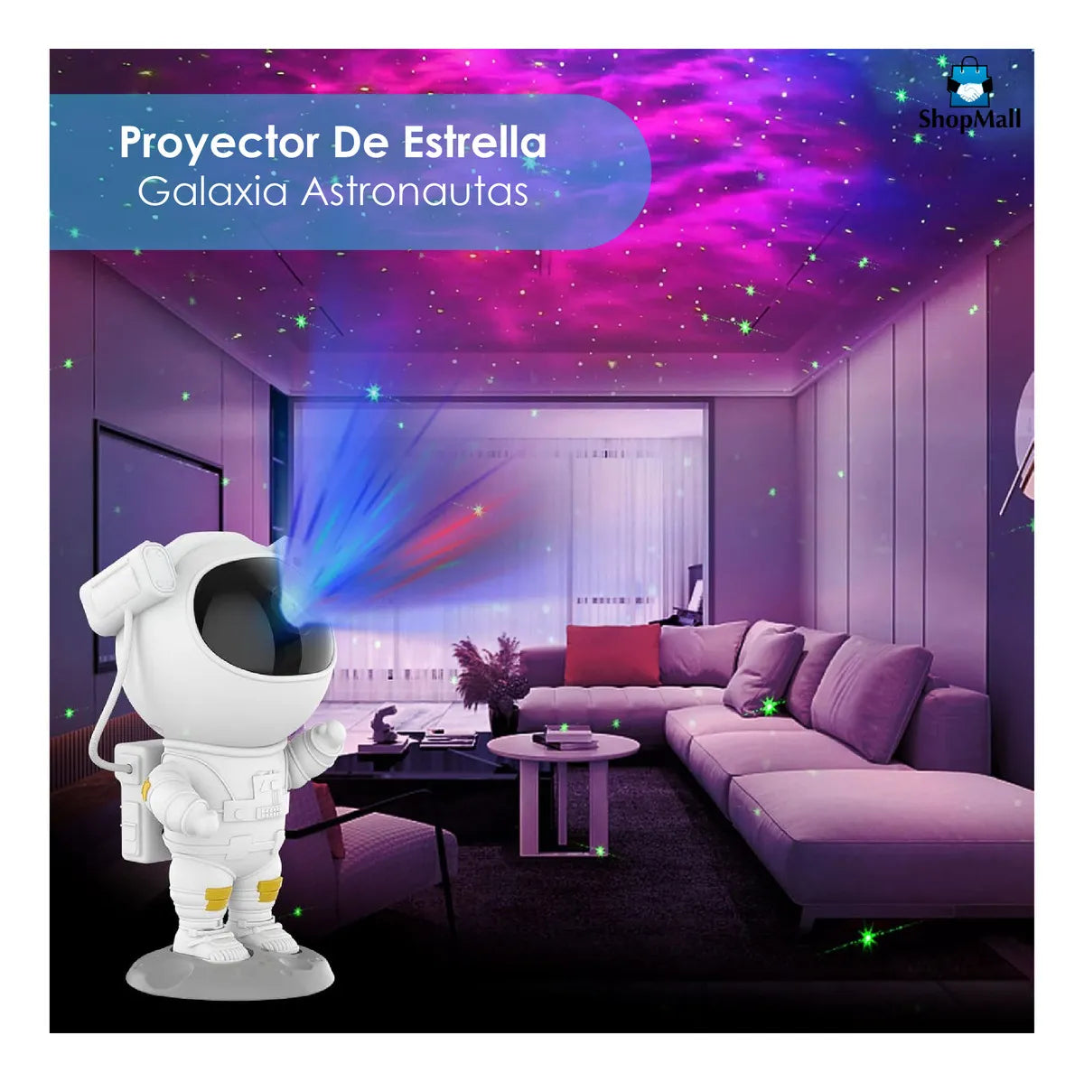 24 Proyectores De Estrella Galaxia Astronautas Lampara De Noche 127V Color de la estructura Blanco por Mayoreo