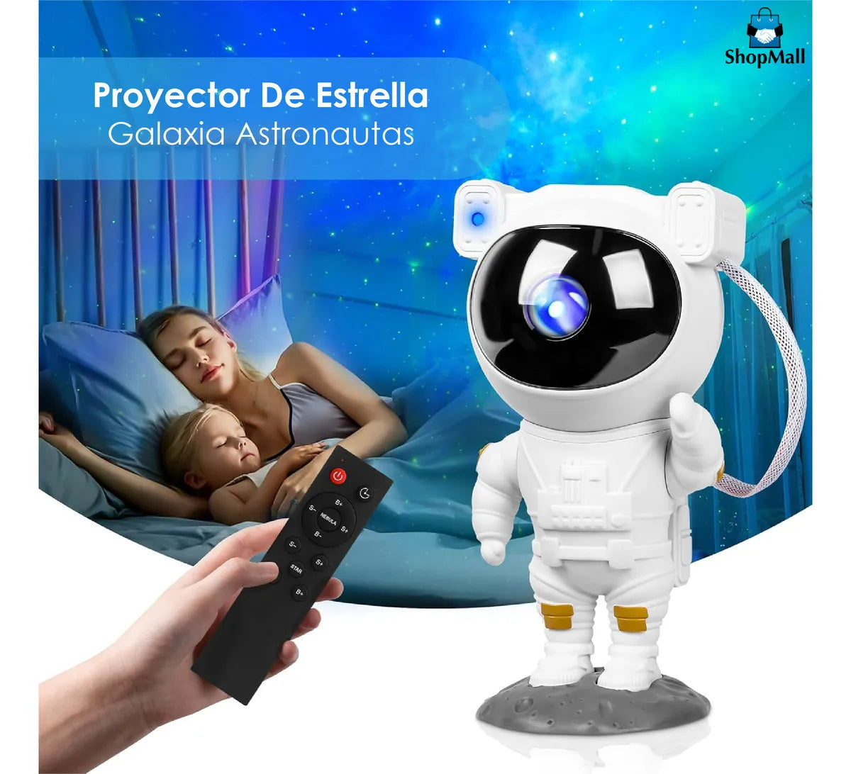 24 Proyectores De Estrella Galaxia Astronautas Lampara De Noche 127V Color de la estructura Blanco por Mayoreo