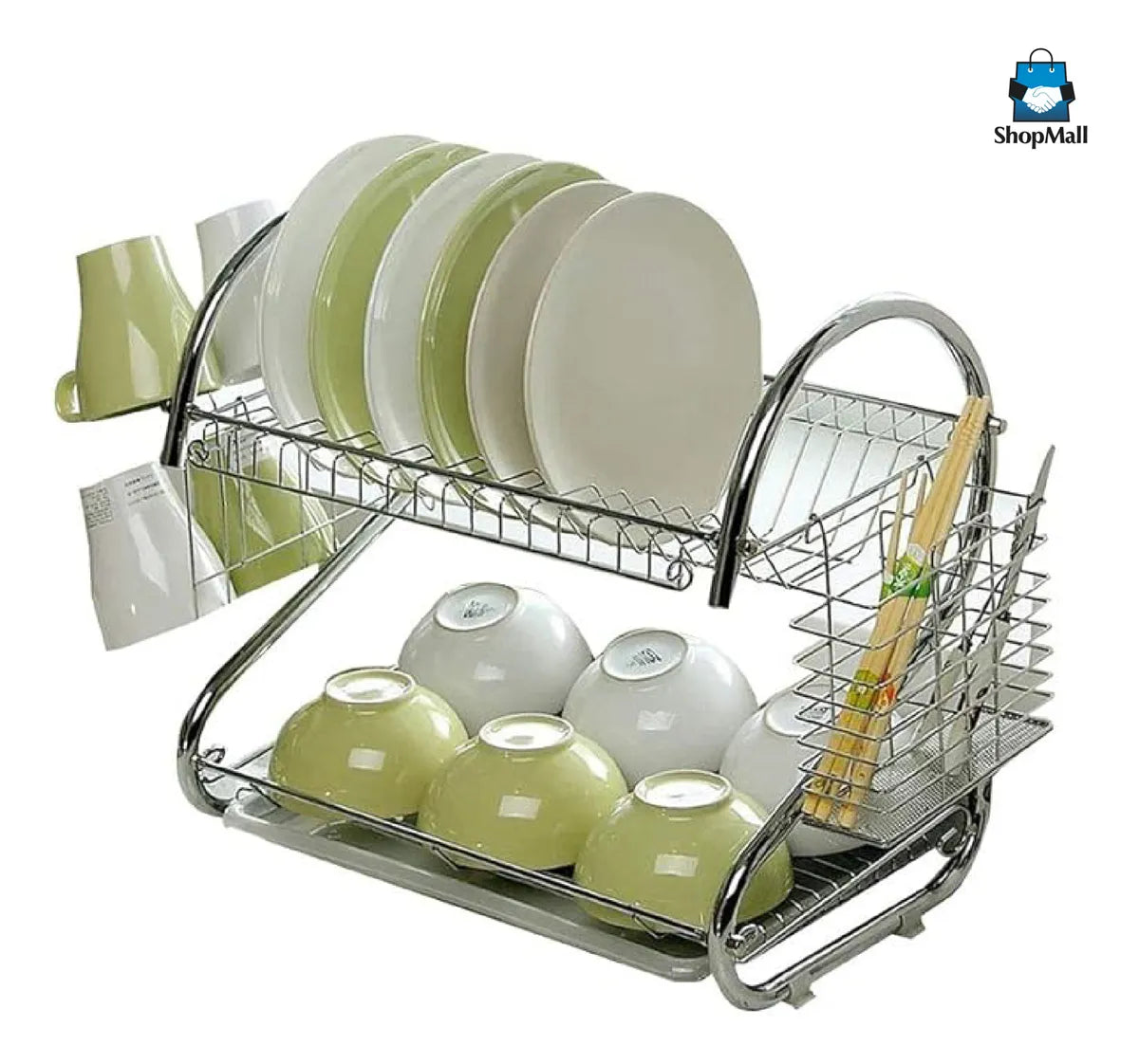 12 Escurridor Trastes 2 Niveles Acero Inoxidable Cocina por Mayoreo