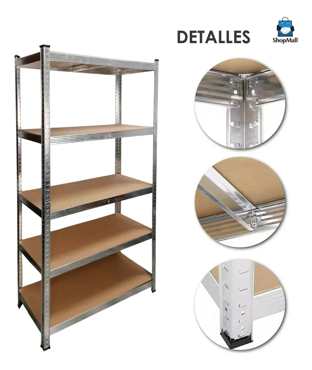 12 Estantes Metálico Anaquel Organizador Hogar 5 Niveles Madera por Mayoreo