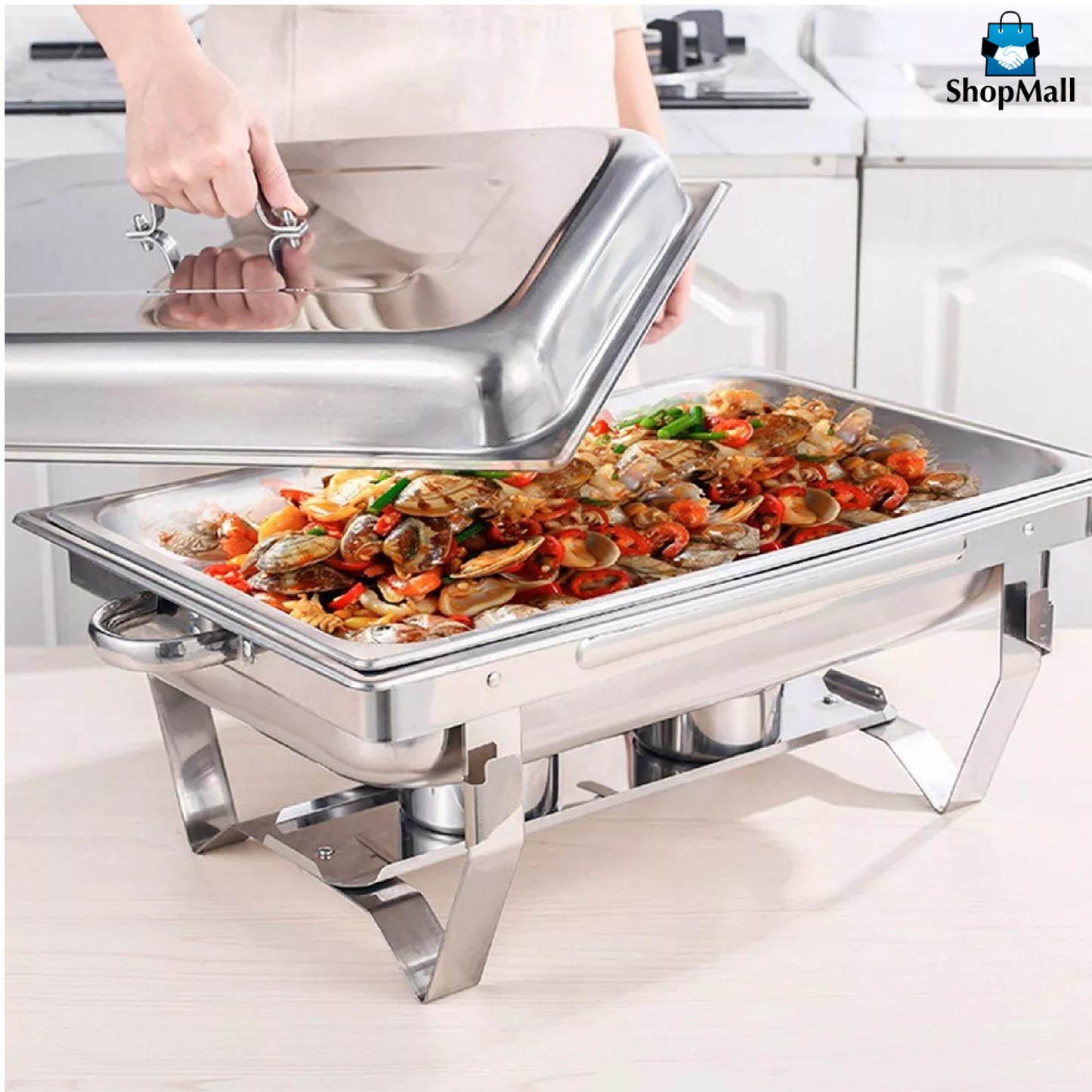 4 Charolas Bufeteras de Acero Inoxidable 11 L por Mayoreo