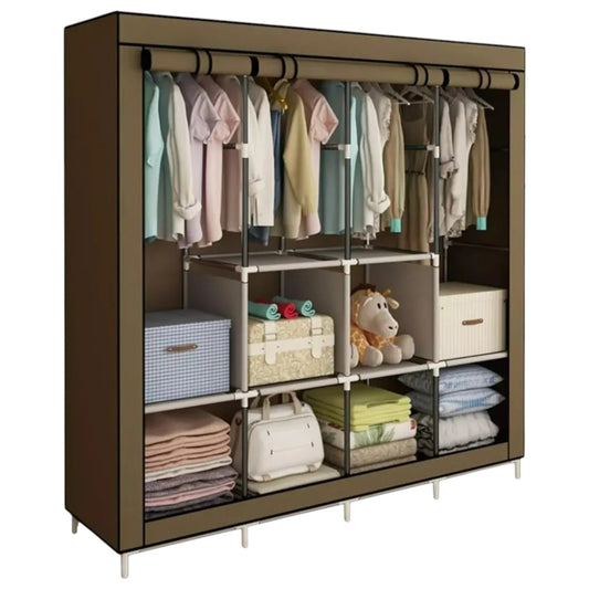 10 Closet Organizador Ropa Portátil Color Café por Mayoreo