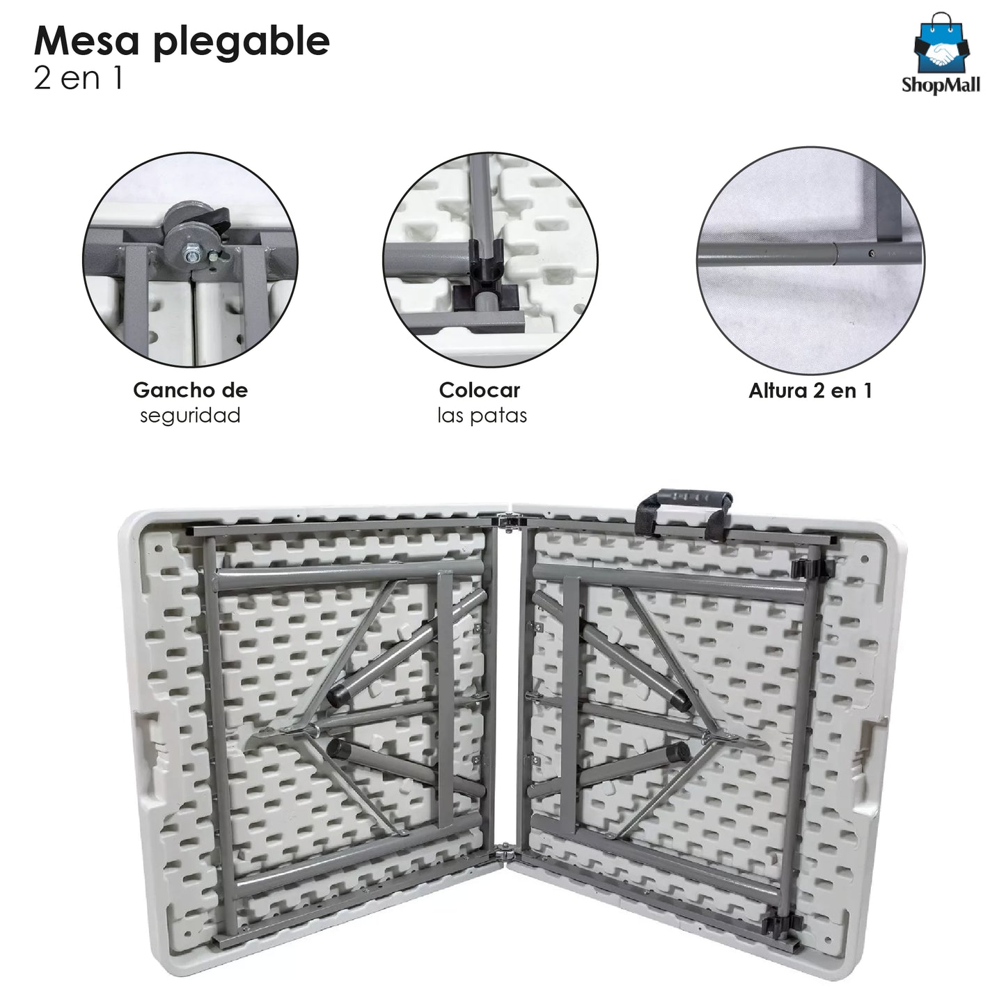 40 Mesas Plegables Blancas 1.22x60cm por Mayoreo