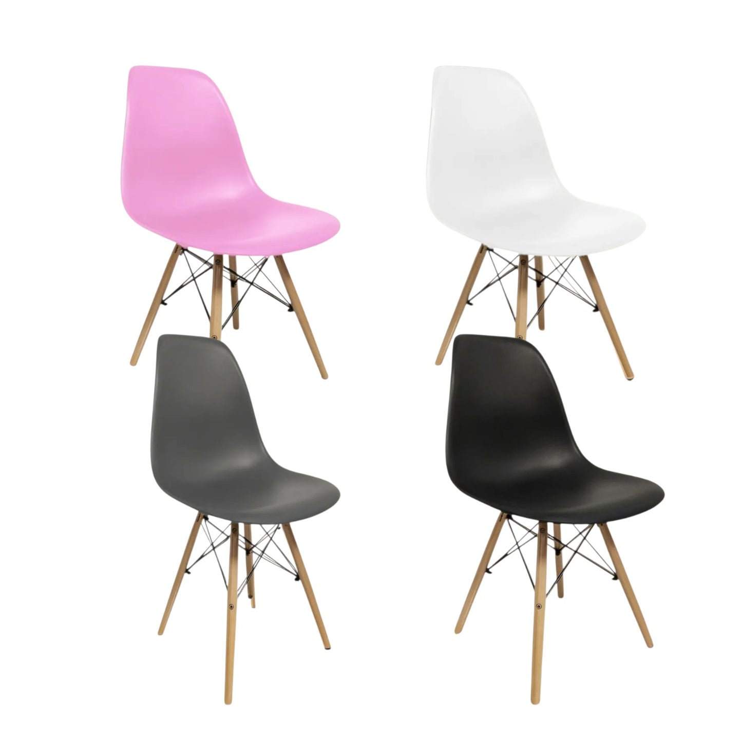 20 Sillas Eames de Madera para Cafetería, Hogar y Jardín por Mayoreo
