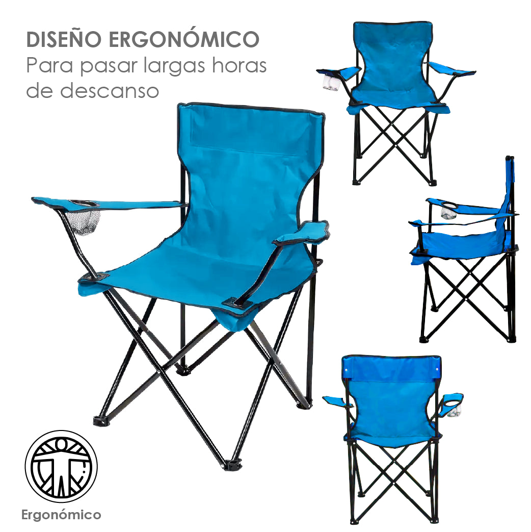 2 Sillas Playeras Plegable Portatil Para Exteriores Camping por Mayoreo