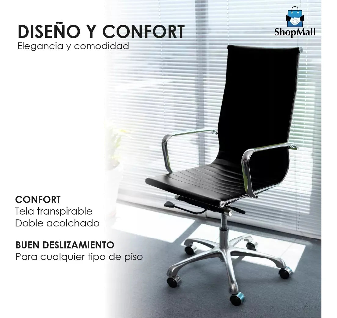 17 Silla Ejecutiva Oficina Metalica Reclinable Altura Ajustable por Mayoreo