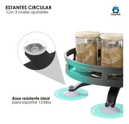 10 Estantes Giratorios De 3 Niveles Ajustable por Mayoreo