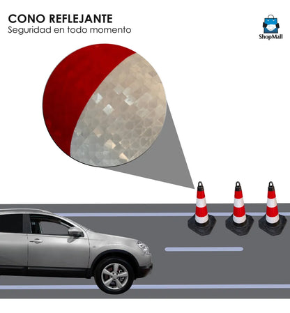 15 Conos De Goma Transito Seguridad Reflejante Vial Señalización Color Rojo