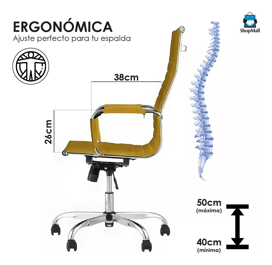 17 Silla Ejecutiva Oficina Metalica Reclinable Altura Ajustable por Mayoreo