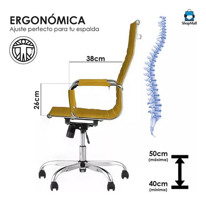 17 Silla Ejecutiva Oficina Metalica Reclinable Altura Ajustable por Mayoreo