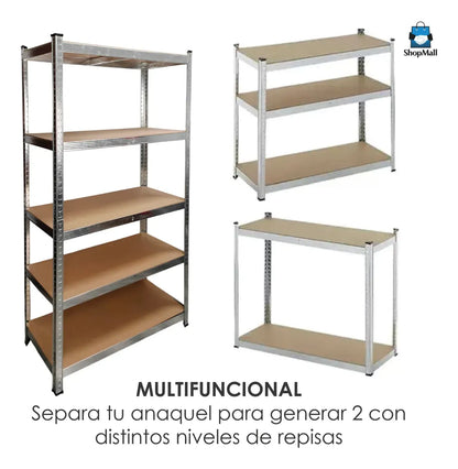 12 Estantes Metálico Anaquel Organizador Hogar 5 Niveles Madera por Mayoreo
