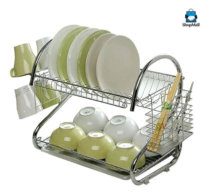 12 Escurridor Trastes 2 Niveles Acero Inoxidable Cocina por Mayoreo