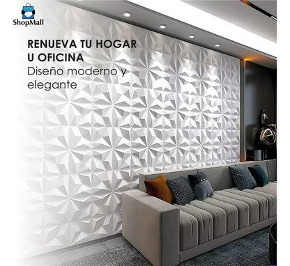 72 pzas Panel Decorativo 3D Para Pared 50 cm X 50 cm por Mayoreo
