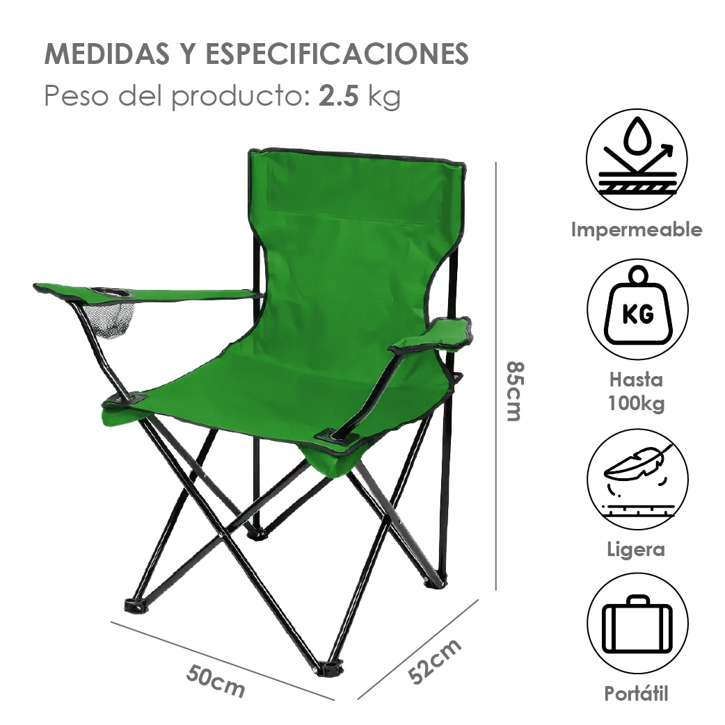 2 Sillas Playeras Plegable Portatil Para Exteriores Camping por Mayoreo