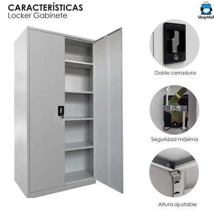 7 Gabinetes Metálico Universal 4 Niveles Color Gris Claro por Mayoreo