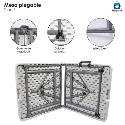 40 Mesas Plegables Blancas 1.22x60cm por Mayoreo